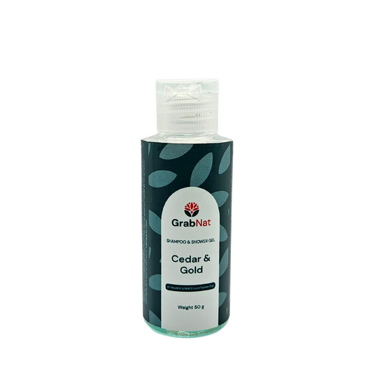 Cedar Wood & Pure Gold Natural Shampoo & Shower Gel 50 mL