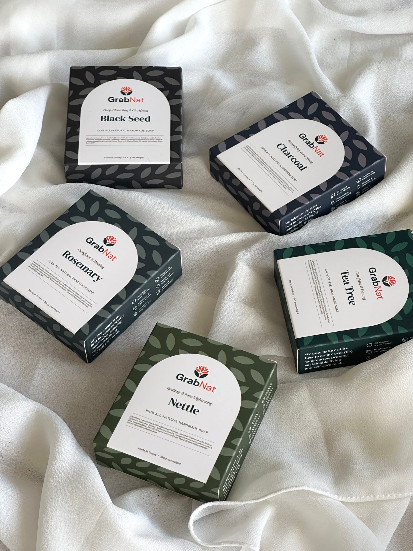 Purifying Powers Sensitive Dry Skin Variety Pack (5 pack): Activated Charcoal, Black Seed, Nettle, Rosemary, Tea Tree