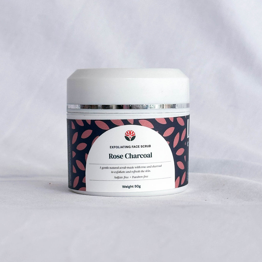 Rose Charcoal Natural Exfoliating Face Scrub 50g