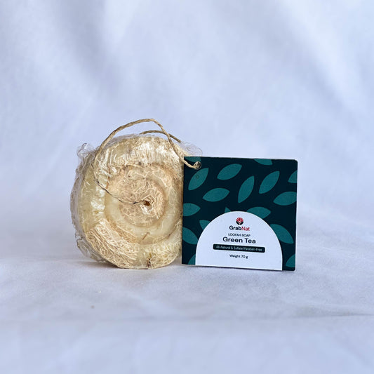 Green Tea Natural Loofah Handmade Soap 70g